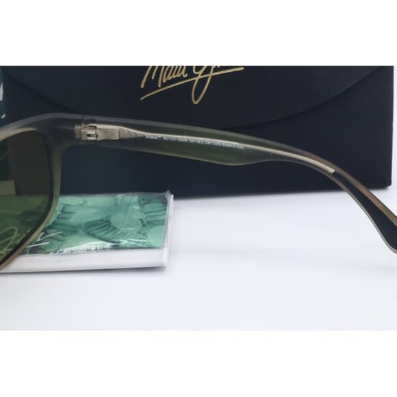 Maui Jim Mixed Plate MJ 721-15MR Woodgrain Square Sunglasses Green polarized - Picture 6 of 6